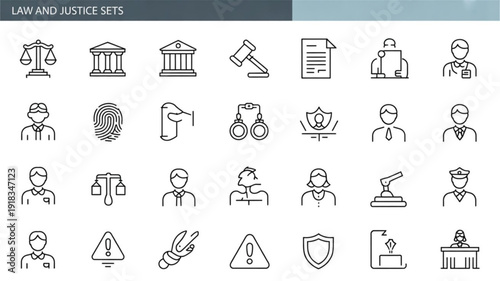 Law and Justice Icon Set for Legal Professionals