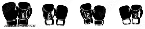 A set of four black and white illustrations of mittens, black, illustration, pole, ski, ski equipment, ski pole, sport equipment, white, against transparent background