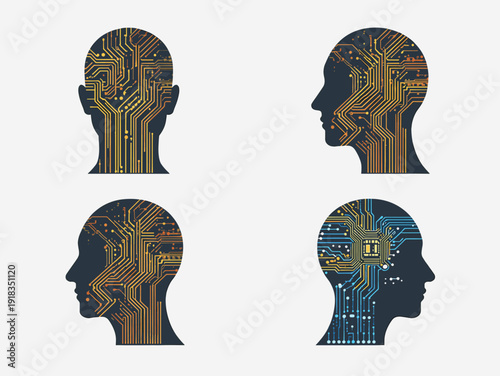 A minimalist image featuring a partial face silhouette against a clean white background. Ideal for concepts related to identity, personality, or psych