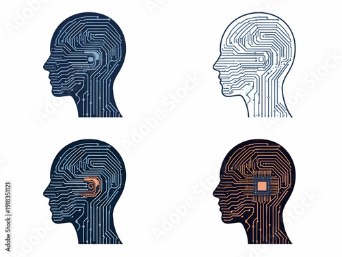 A striking and minimalist illustration of a face in profile. Perfect for concepts related to identity, self-discovery, or beauty in advertising and br