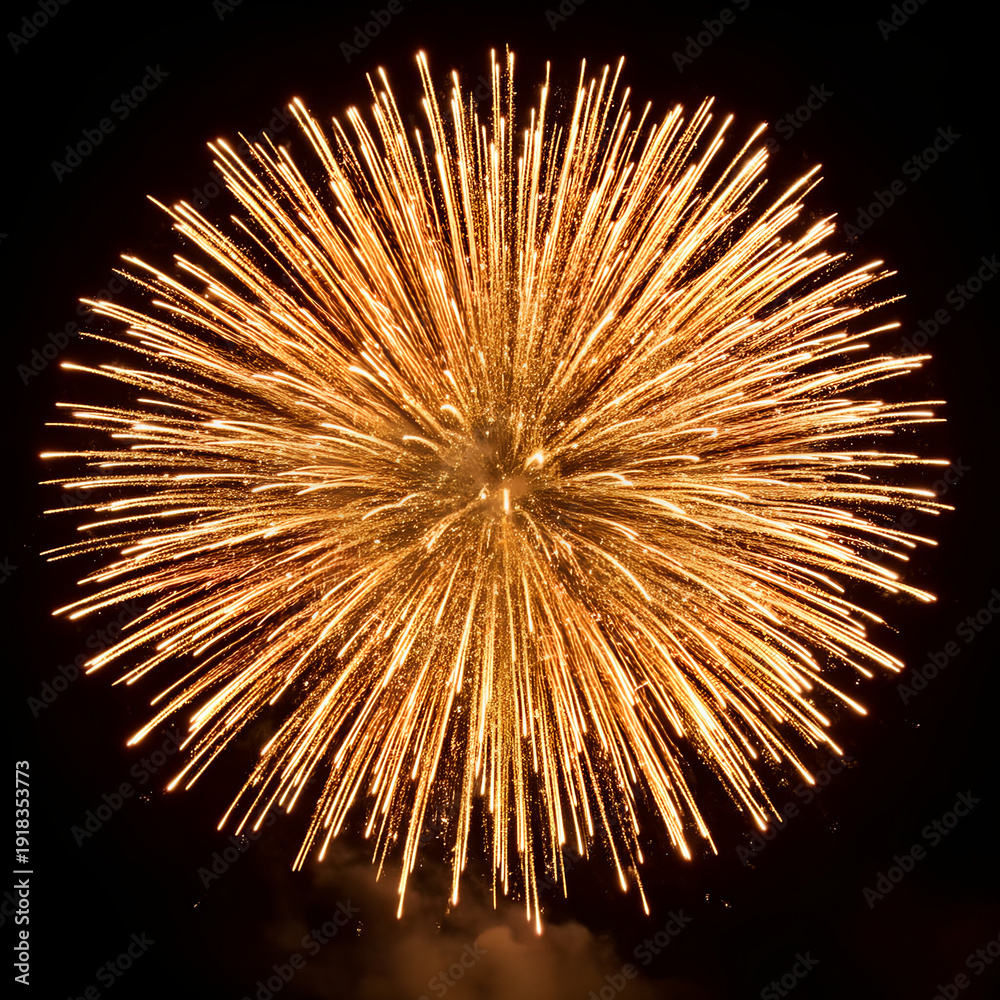 Obraz premium Golden firework explosion against a black night sky