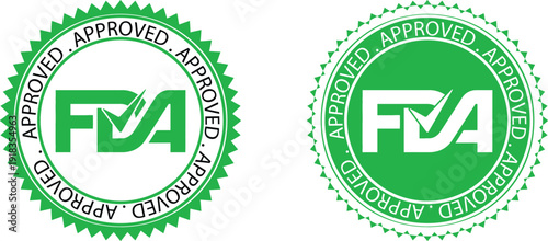 FDA Approved Round Seal Stamp Medical Certification Badge Quality Control Vector Emblem
