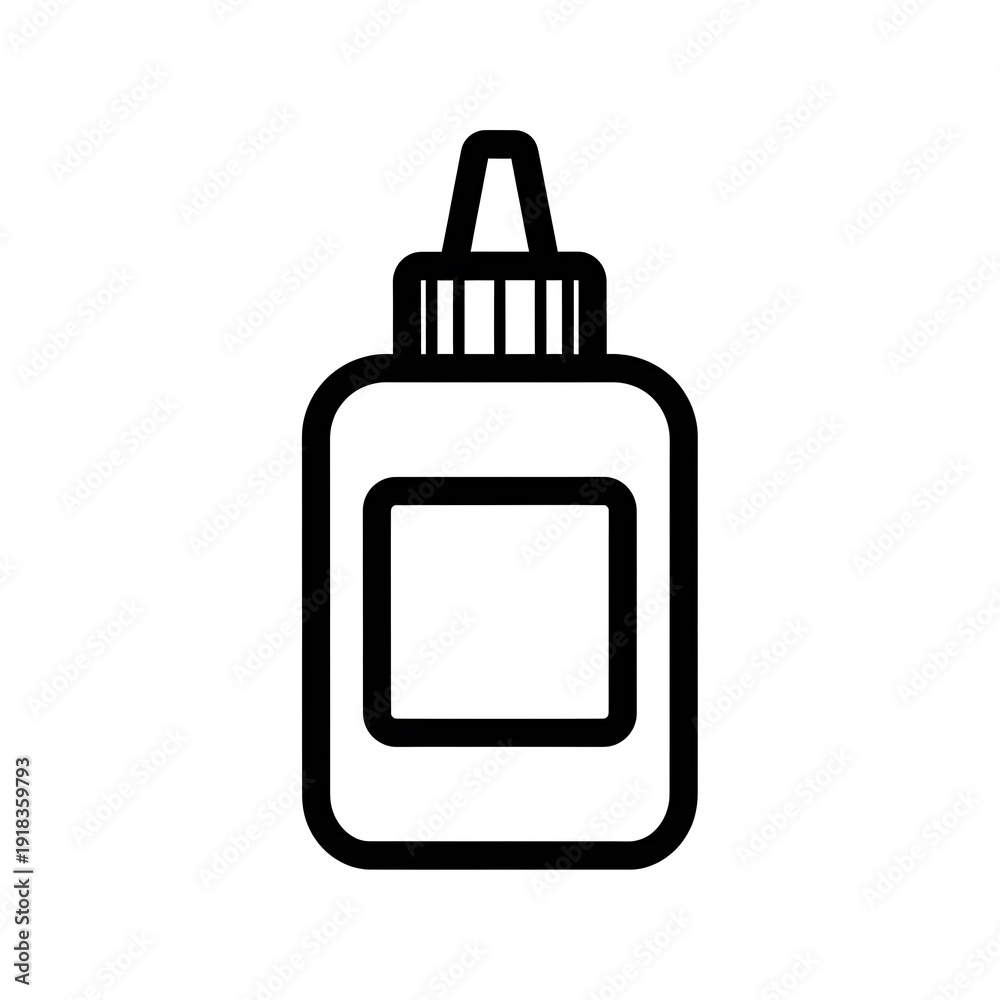 Obraz premium Simple Black Dropper Bottle Icon.