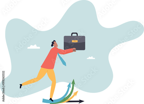 Career decision, choosing direction choices for future opportunity, different path to success,human life and situation.