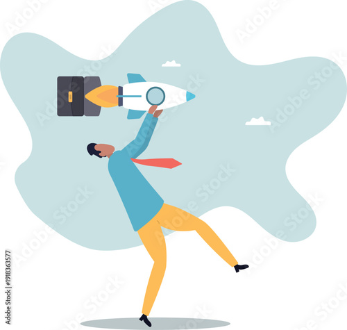 Solopreneur solo entrepreneur, working alone or startup business owner, founder or entrepreneurship,human life and situation.