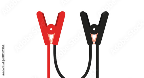 Jumper Cables Image, Vector Illustration, for Automotive and Electrical Connections