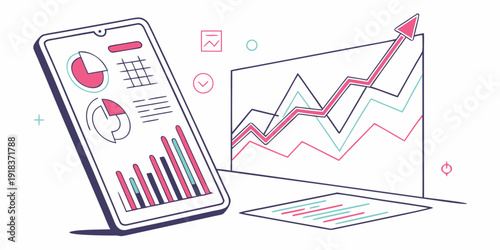 Analyzing data trends on digital devices for business growth and decision making