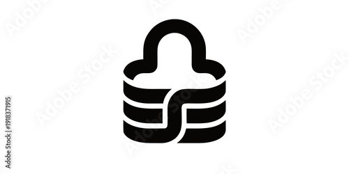 A stylized icon depicting a secure database with a padlock symbol.