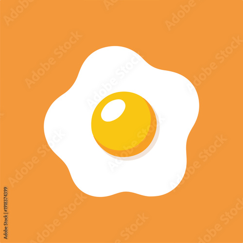 Minimal Fried Egg Flat Illustration Background
