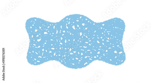 Groovy wavy blue crayon rectangle shape sketch with sketched border creates an abstract retro background. Chalk shading forms a bold graphic frame for y2k style and creative use.