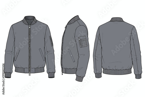 Fashion Design, Bomber Jacket, Studio, Illustration, Creative Process, Digital Art, Contemporary Style