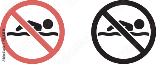 no swimming signs icons