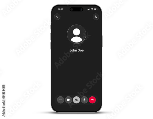 Voice call screen. Mockup incoming call, voicemail screen, smartphone interface vector UI UX template for application. New Call screen template. Mobile app display template. Vector illustration.