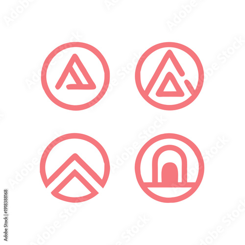 Free Download Set of modern logo icons in flat design style, vector illustration - GFXLoad