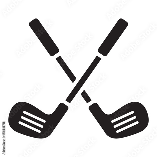 Crossed golf clubs vector icon