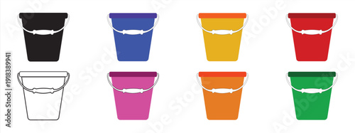 arrange icons from an isolated colored water container