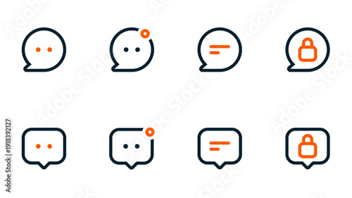 set of chat or message icons for web