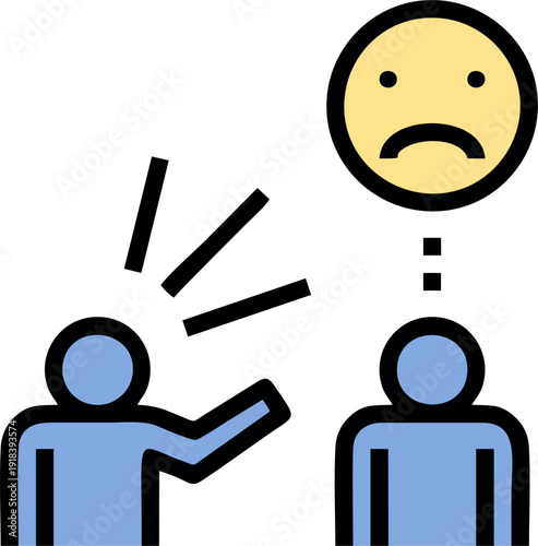 Angry Boss Shouting At Sad Employee Vector Illustration,