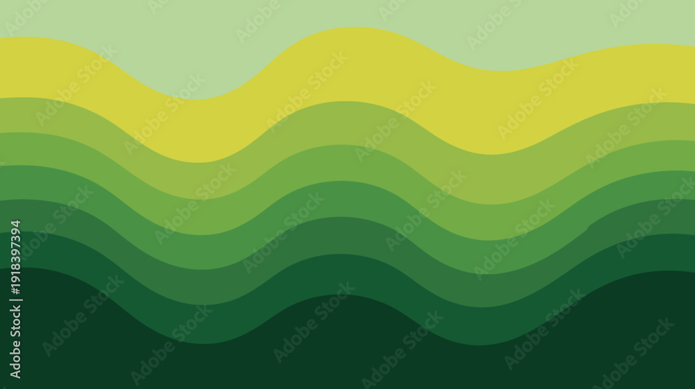 Obraz premium An abstract background featuring undulating waves of color transitioning from light yellow at the top to dark green at the bottom high quality professional detailed modern