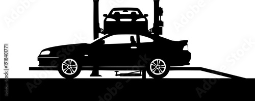 Automotive repair and maintenance icons set with wrench gear suspension