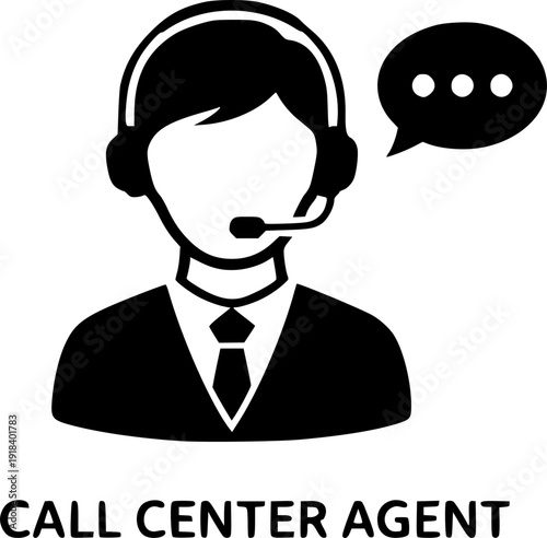 Customer support headset icons showing call center agents, help desk service