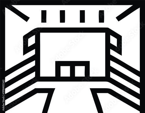 Large Modern Stadium Entrance Icon for Sports Arenas and Entertainment Venues