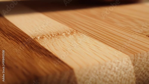 Detailed close up view of a bamboo product showing its natural grain