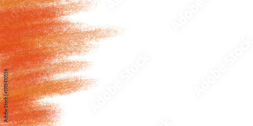 Orange Crayon Texture Border on White Background