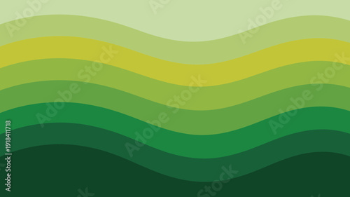 An abstract digital artwork features undulating horizontal bands of varying green and yellow hues creating a wave like flowing pattern high quality professional detailed modern elegant