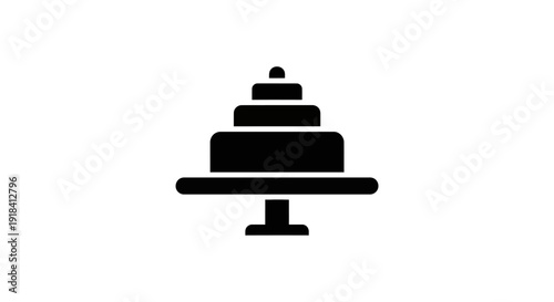 Elegant Multi-Tiered Cake Icon A Simple and Sophisticated Visual Representation of Celebrations and Desserts