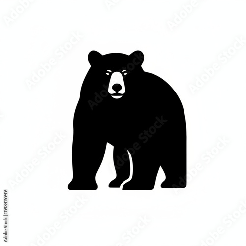 black bear icon silhouette illustration for wildlife, forest, and nature design