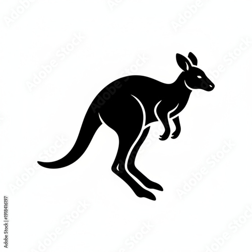 kangaroo icon silhouette illustration for wildlife, nature, and australian animal design
