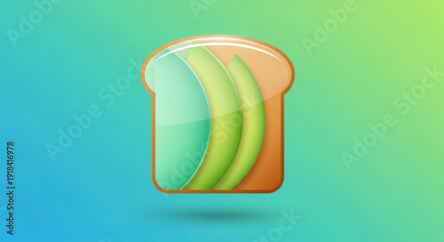 Avocado slices on toasted bread healthy snack concept