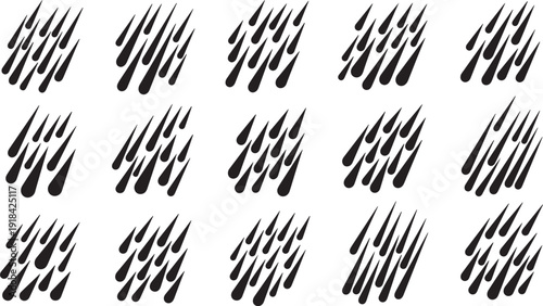 Abstract black ink strokes on white background pattern design