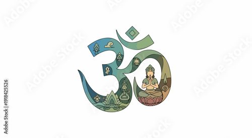 Om Symbol Meditation Spirituality Hinduism Buddhism.