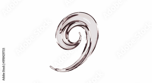 Silver Spiral Earring Modern Minimalist Design.