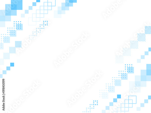 水色の上昇する四角形の飾りのフレーム