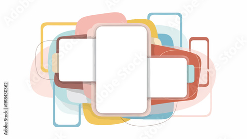 Smartphone with blank screen surrounded by frames.