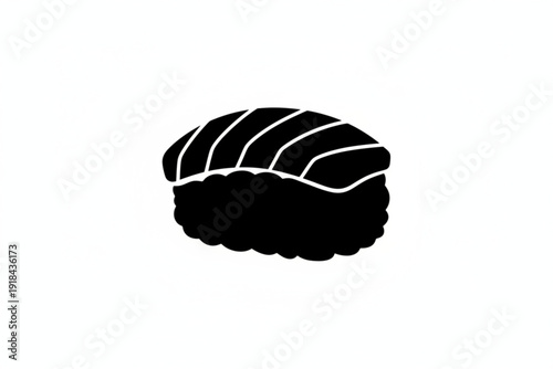 Sushi Delight: A minimalist illustration of sushi, capturing the essence of Japanese culinary artistry with its clean lines and distinctive form.