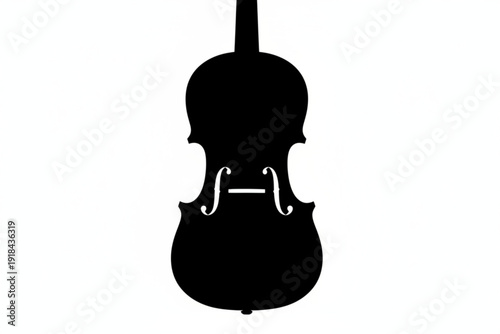 Silhouette of a Violin: A sleek, contrasting silhouette captures the elegant form of a violin, showcasing its distinct shape and curves, a symbol of musical artistry.