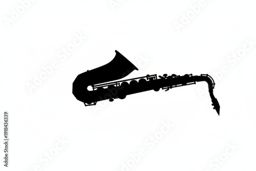 Silhouette Saxophone: A sleek silhouette of a saxophone stands as a symbol of music, ready to fill the air with soulful melodies. It's a tribute to the power of sound.