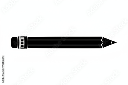 Pencil Illustration: A striking monochrome illustration of a graphite pencil, sharply depicted.