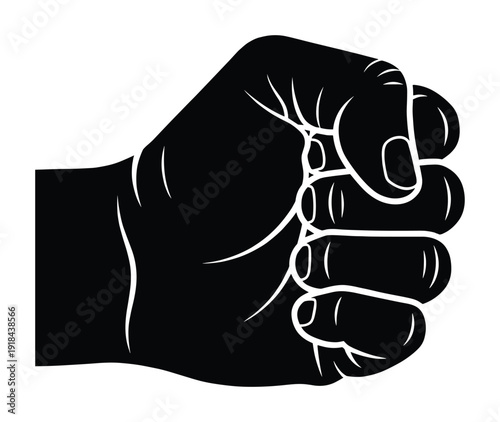 Clenched fist raised in protest or solidarity symbol sign and raised fist gesture