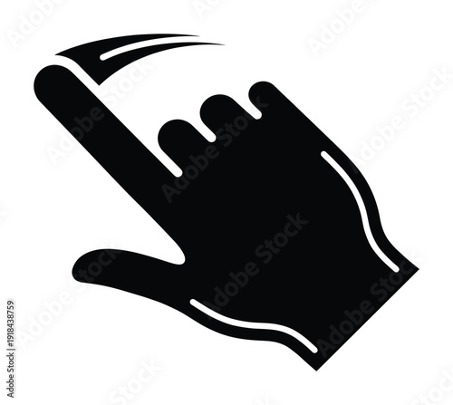 Flick swipe finger tap touch icon sign isolated on transparent background vector conceptual symbol