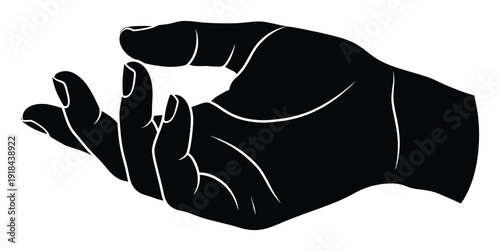 Hand holding invisible object for demonstration or presentation illustration vector