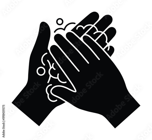 Hand washing with soap for sanitation and hygiene to prevent virus germs bacteria