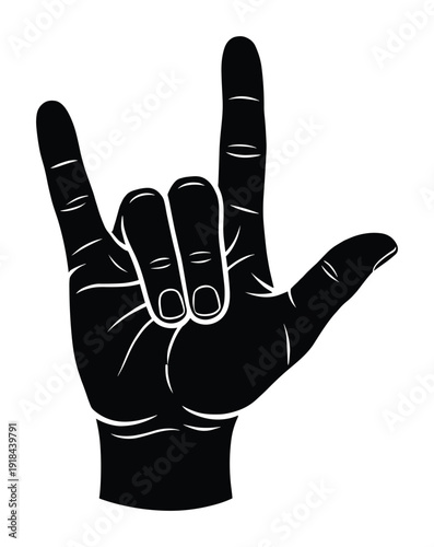 I love you hand sign gesture symbol deaf and dumb concept of human communication graphic design