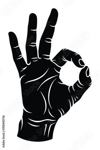 Okay hand gesture or sign that everything is good approval symbol flat vector design