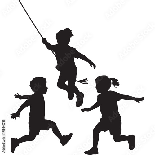 Children Playing with Skipping Rope Icon