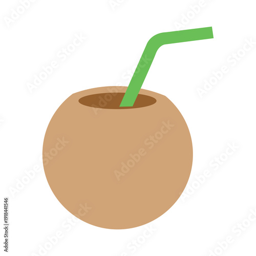 coconut vector, with plenty of water